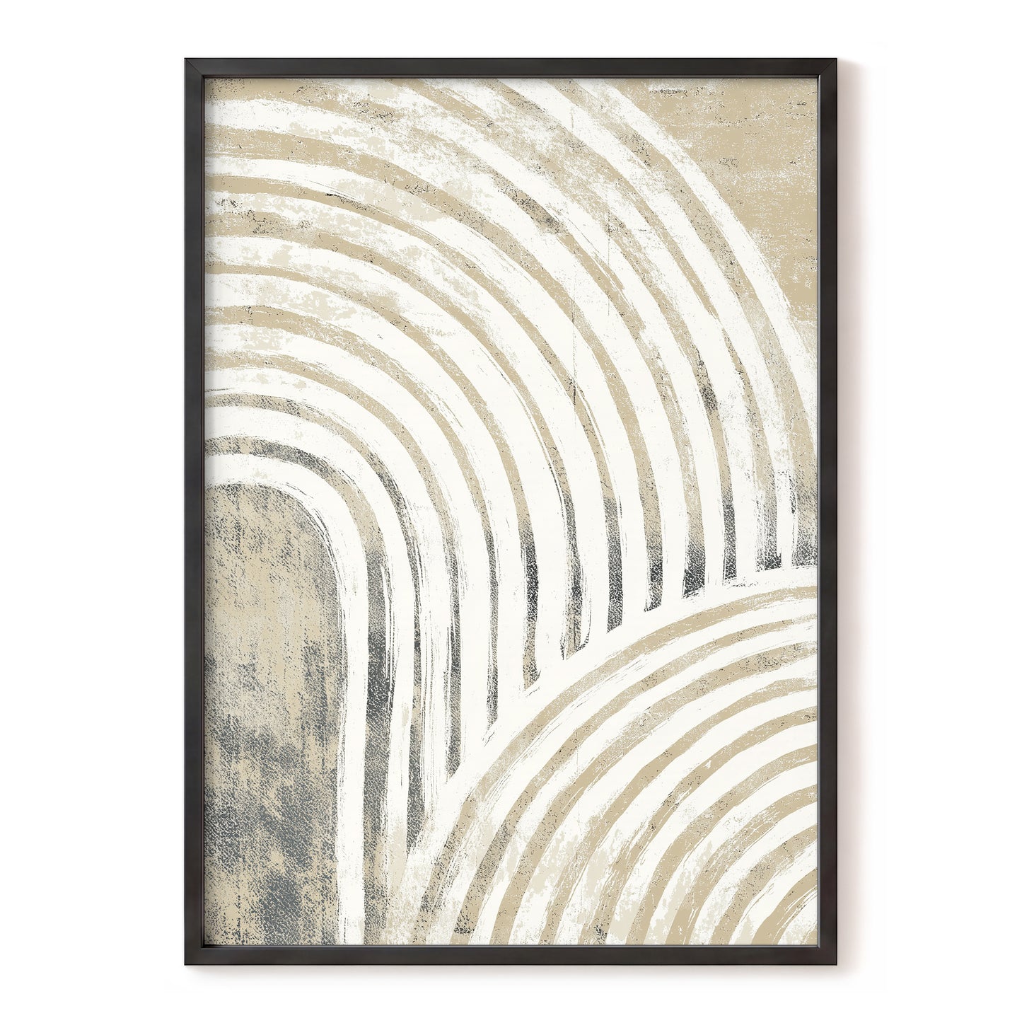 Neutral Beige Layered Rainbow Wall Art