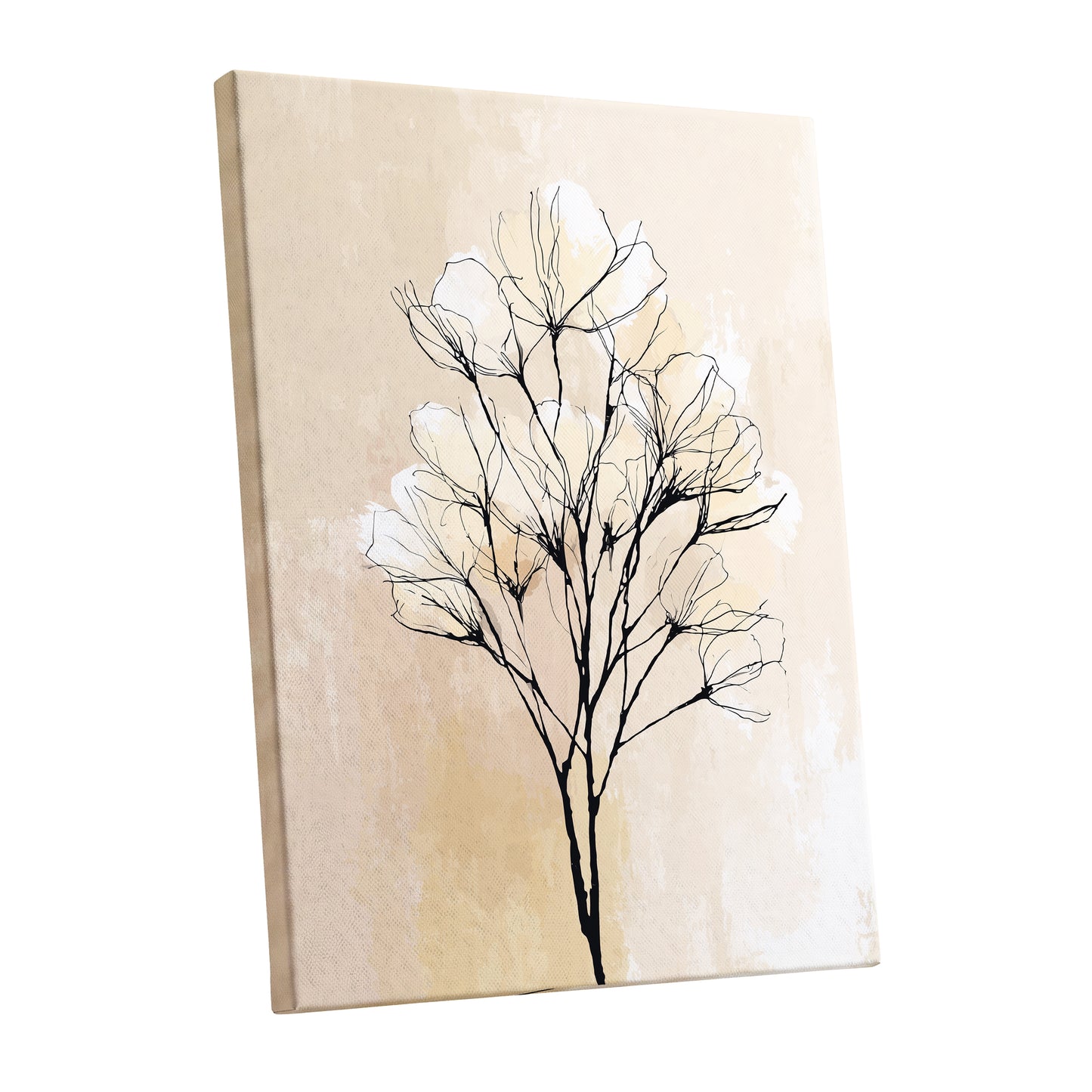 Neutral Cream Botanical Line Art Wall Art