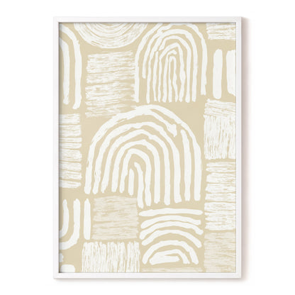 Neutral Beige Abstract Rainbow Wall Art
