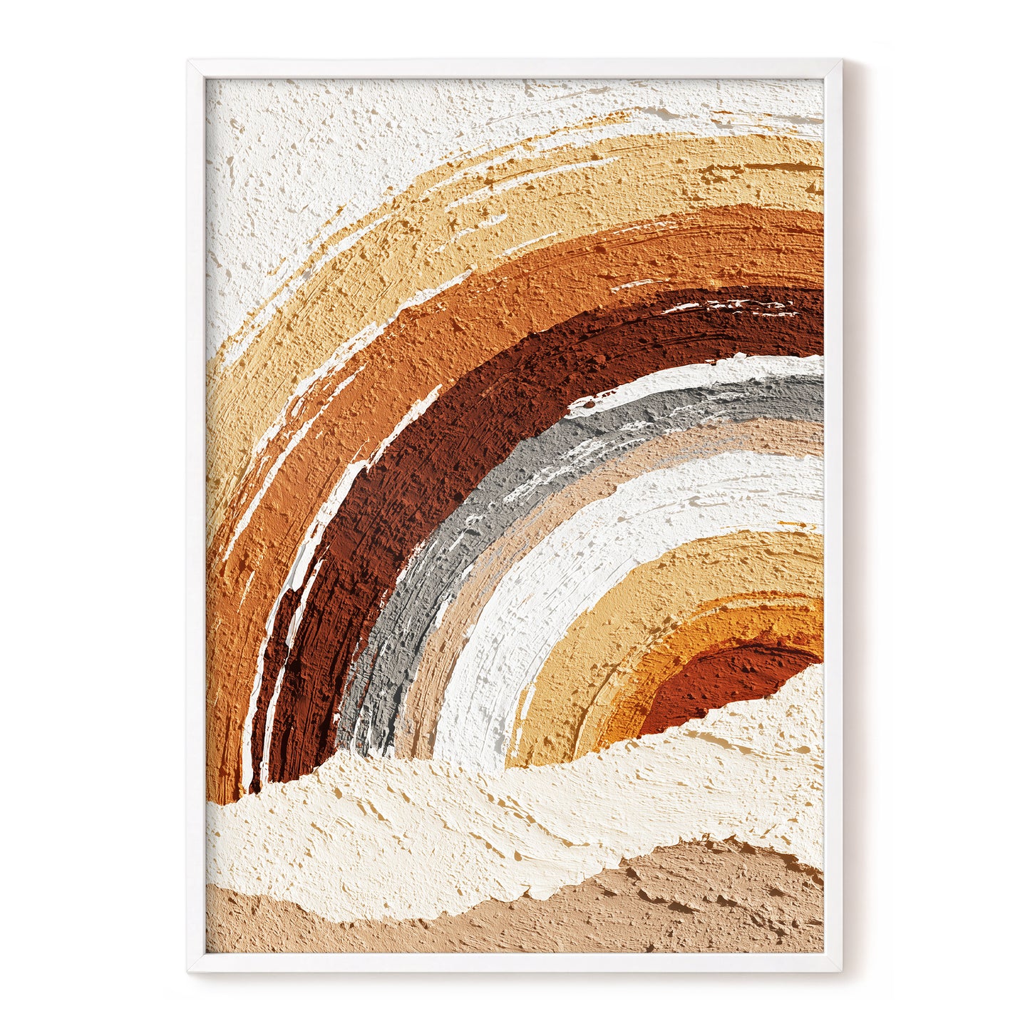 Terracotta Ochre Textured Rainbow Arch Wall Art