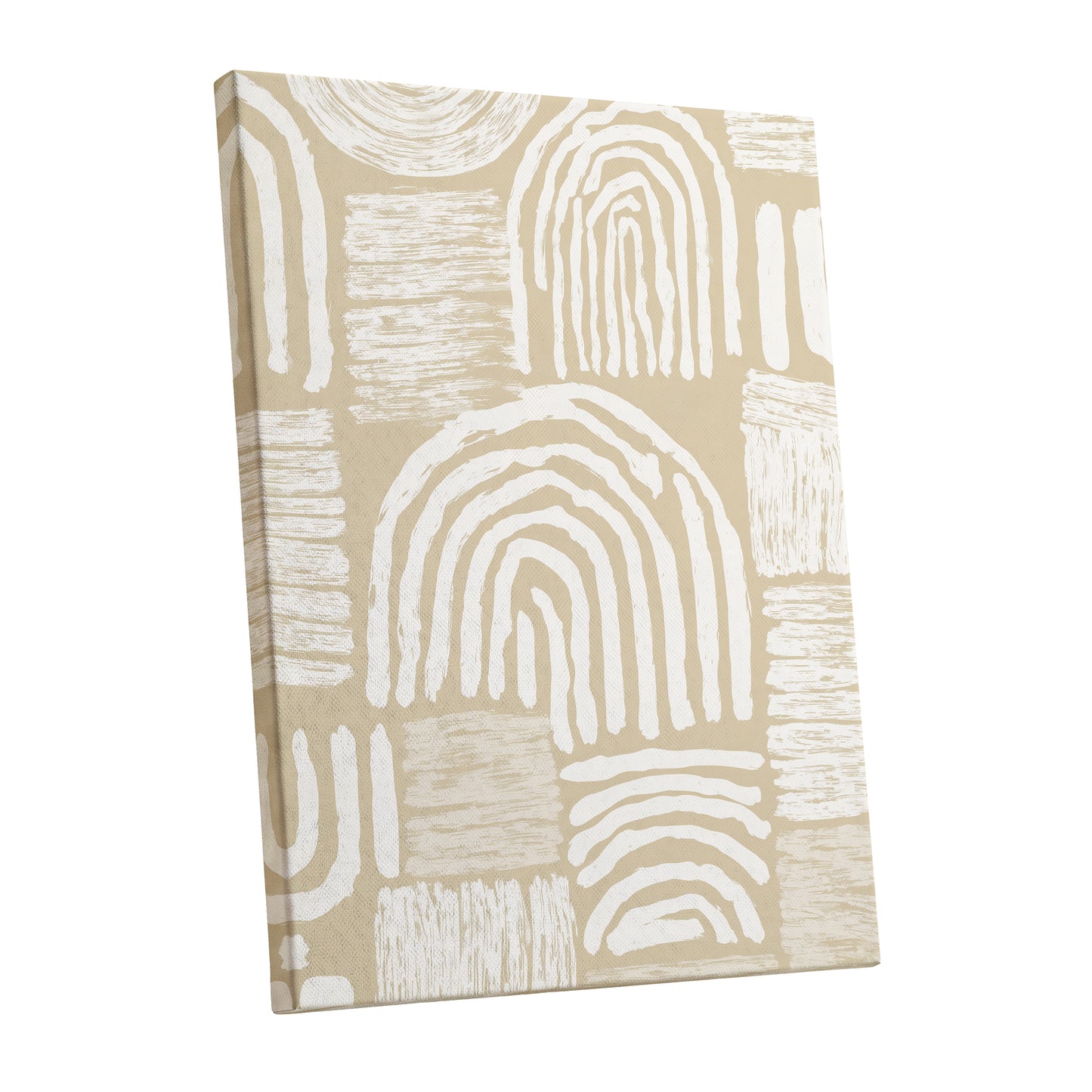 Neutral Beige Abstract Rainbow Wall Art