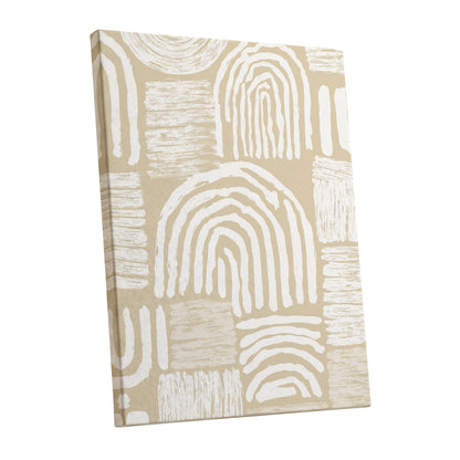 Neutral Beige Abstract Rainbow Wall Art