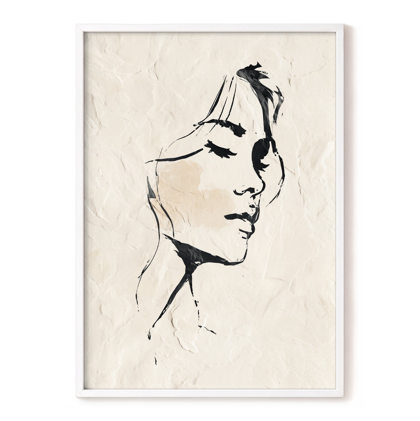 Black Ivory Minimal Abstract Man Face Line Art