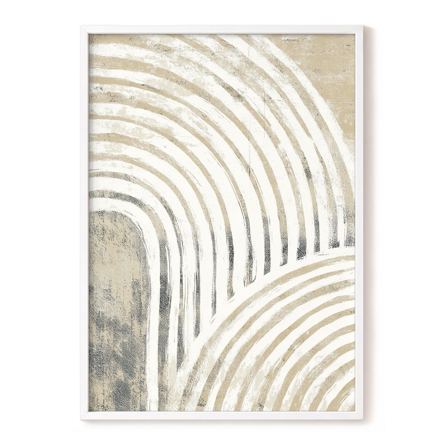Neutral Beige Layered Rainbow Wall Art