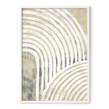 Neutral Beige Layered Rainbow Wall Art