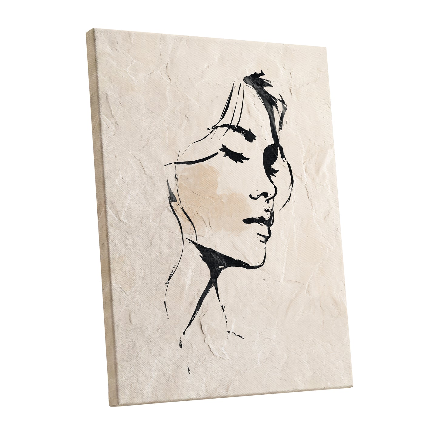 Black Ivory Minimal Abstract Man Face Line Art