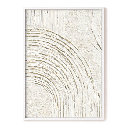 Ivory Beige Textured Single Arch Abstract Art