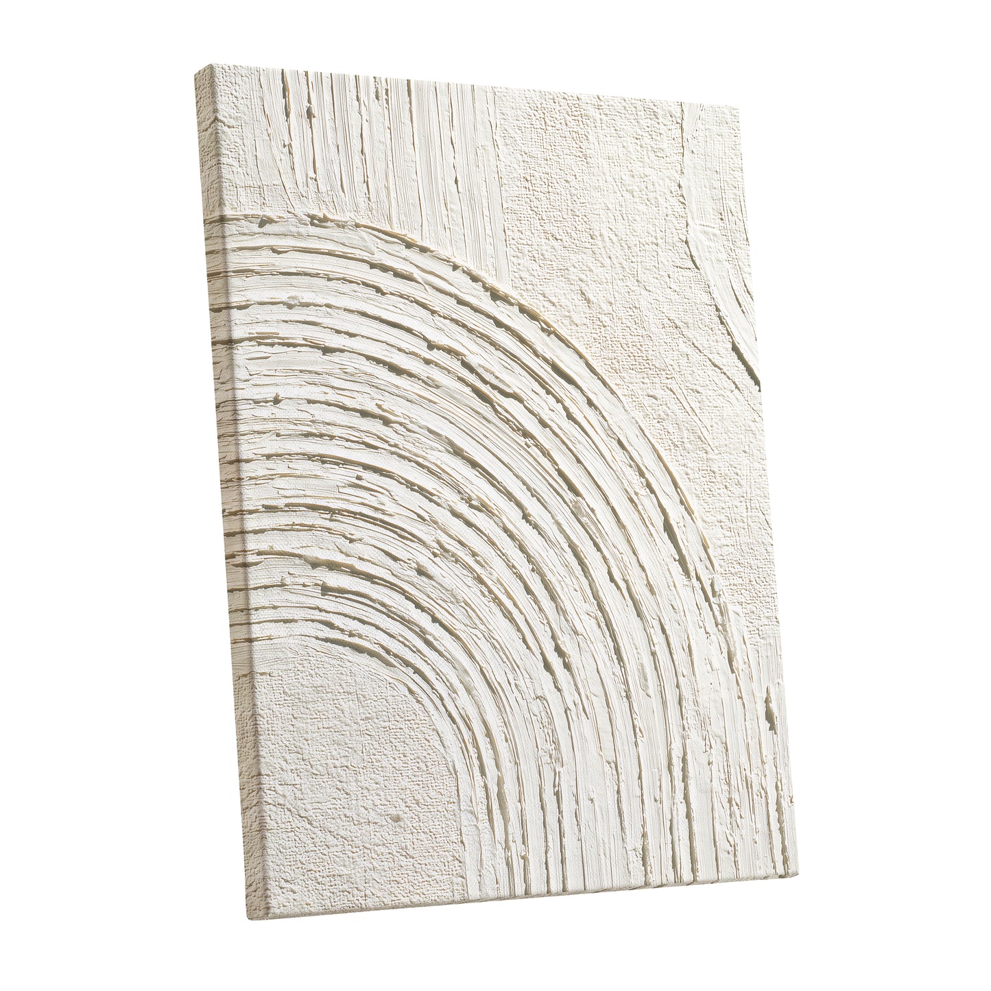 Ivory Beige Textured Single Arch Abstract Art