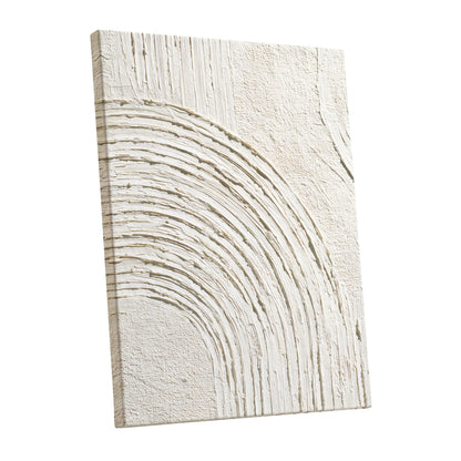 Ivory Beige Textured Single Arch Abstract Art