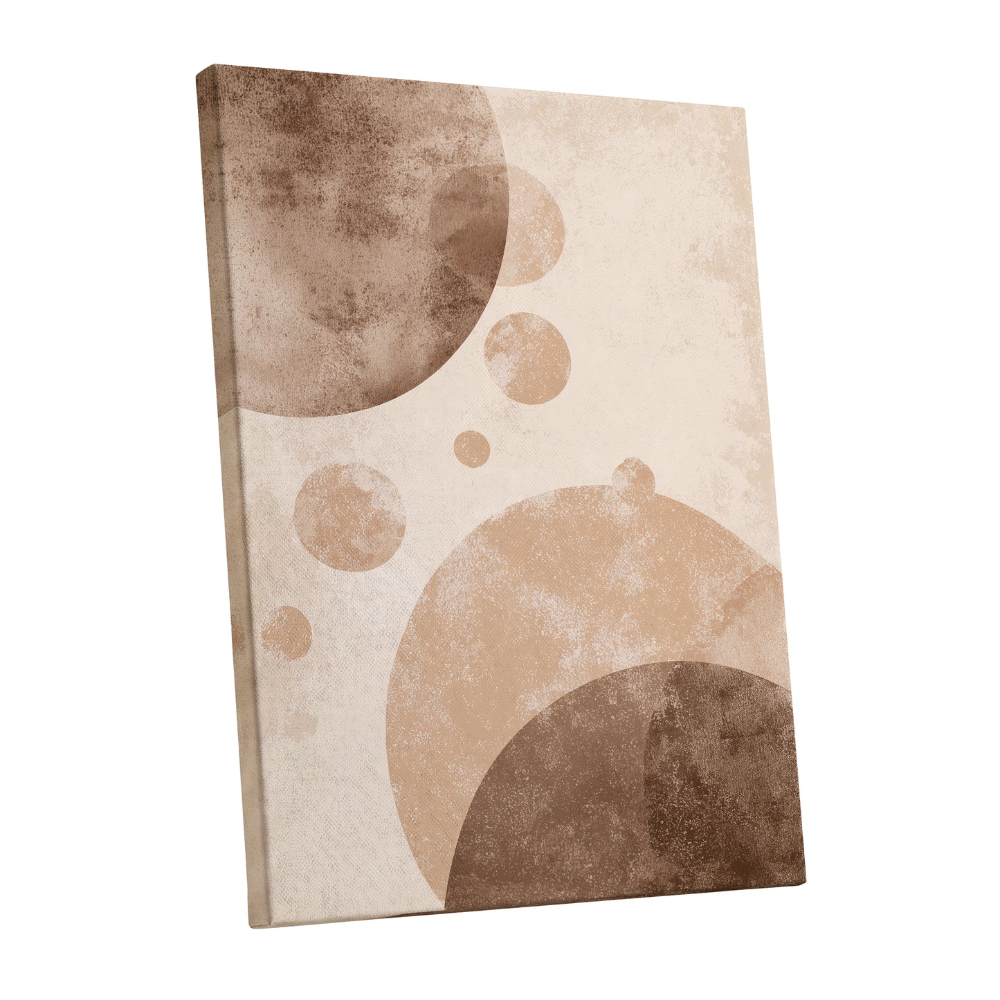 Neutral Brown Geometric Circles Abstract Wall Art