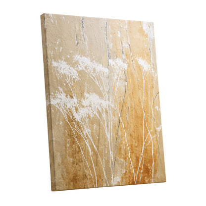 Warm Ochre Botanical Abstract Wall Art