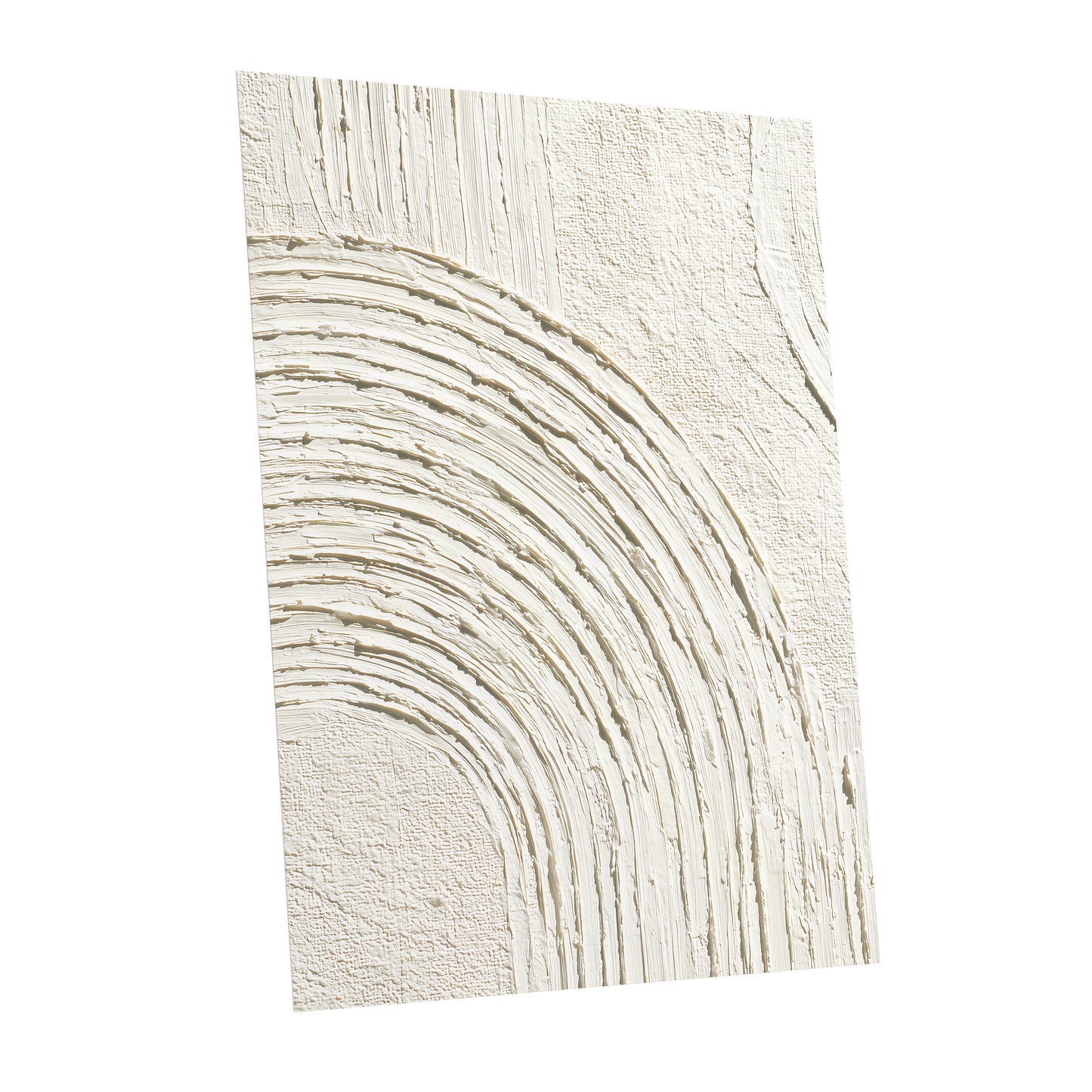 Ivory Beige Textured Single Arch Abstract Art
