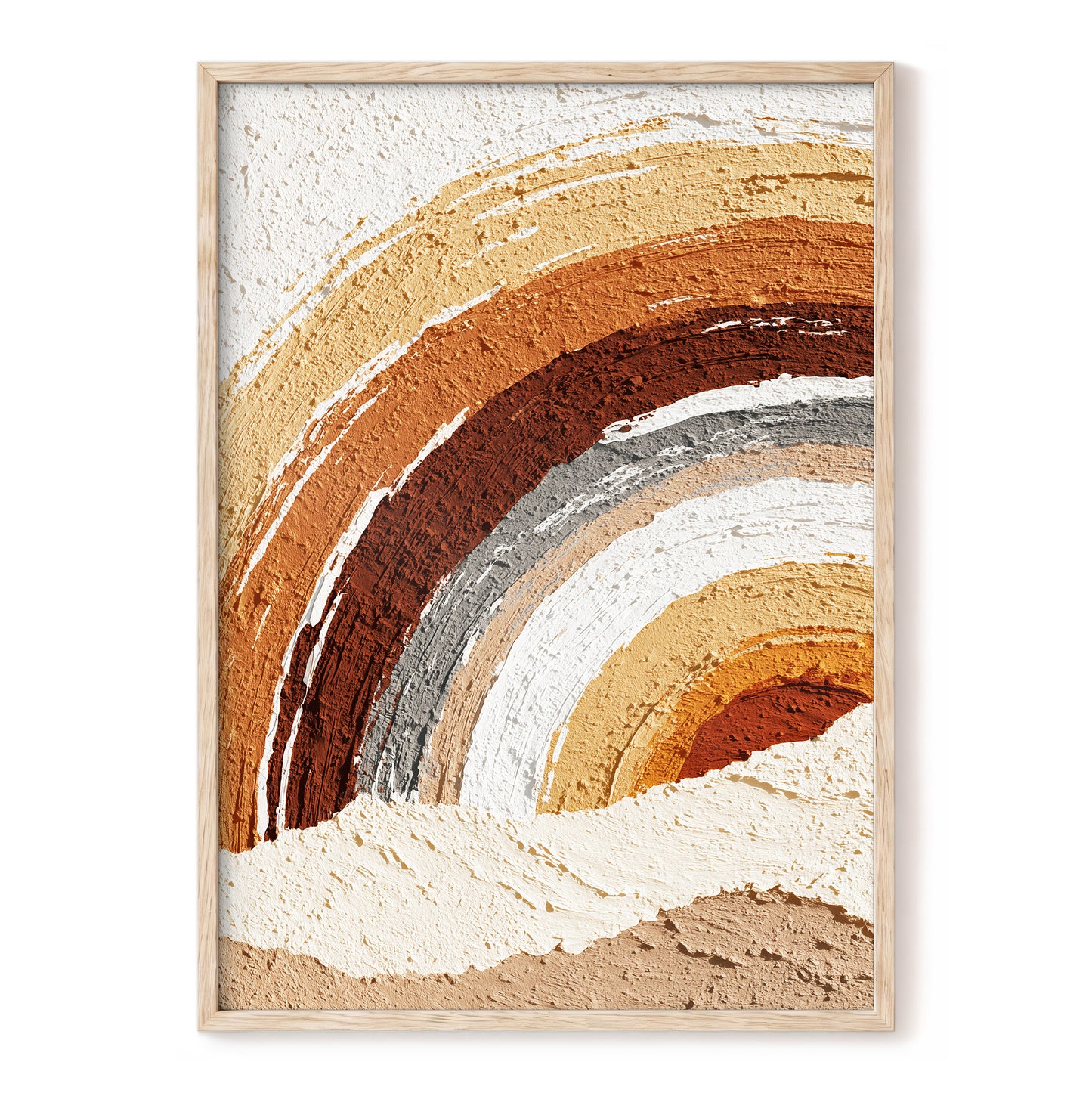Terracotta Ochre Textured Rainbow Arch Wall Art