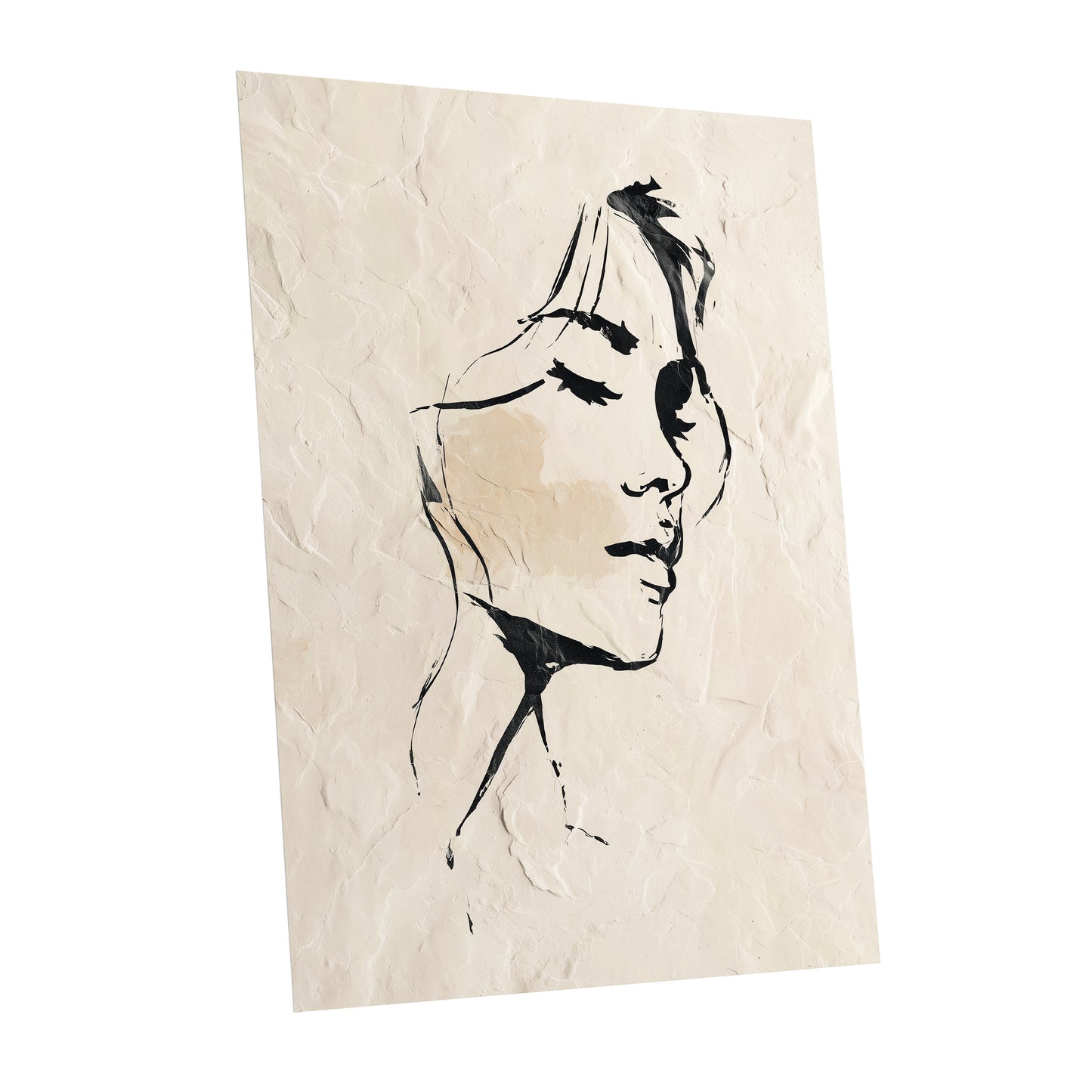 Black Ivory Minimal Abstract Man Face Line Art