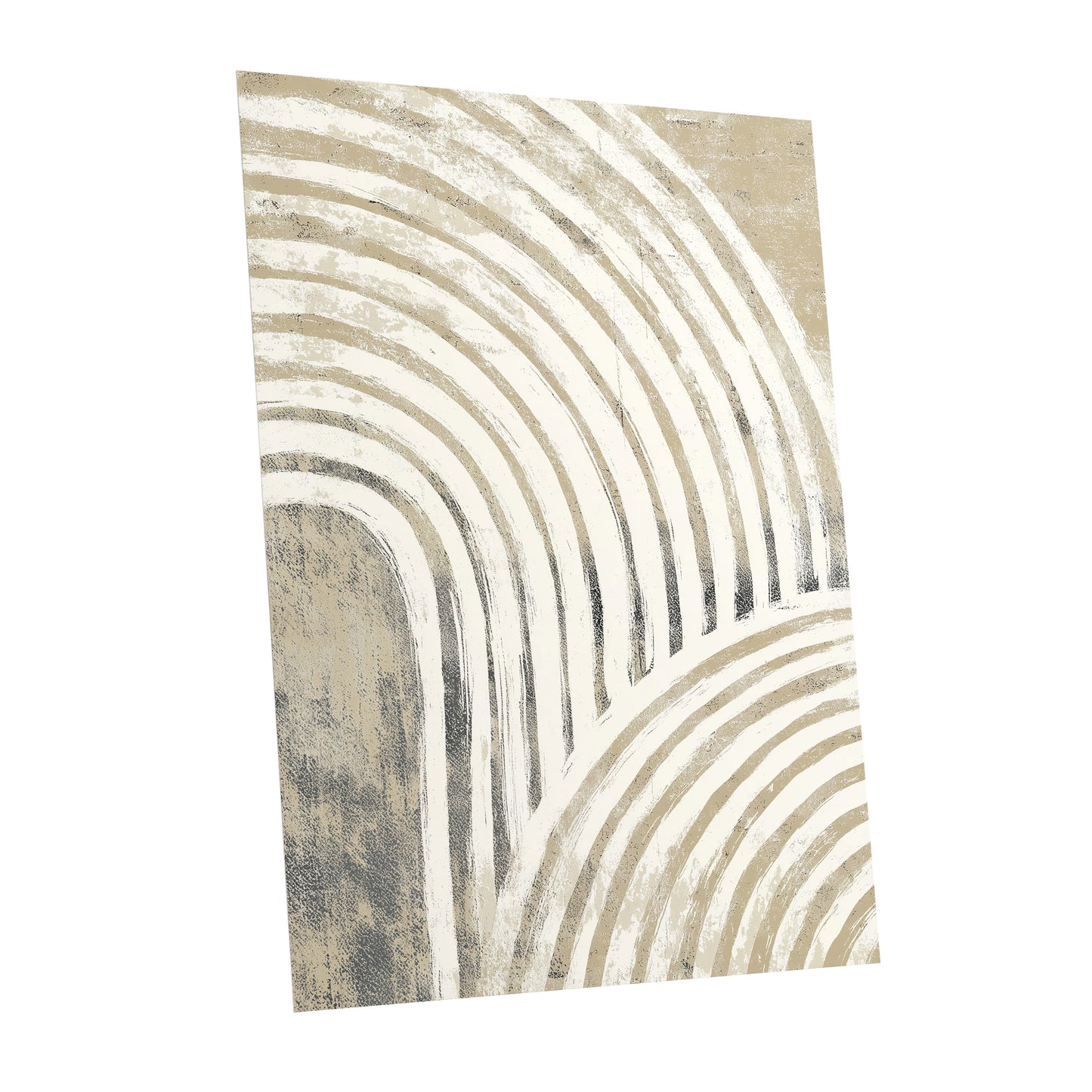 Neutral Beige Layered Rainbow Wall Art