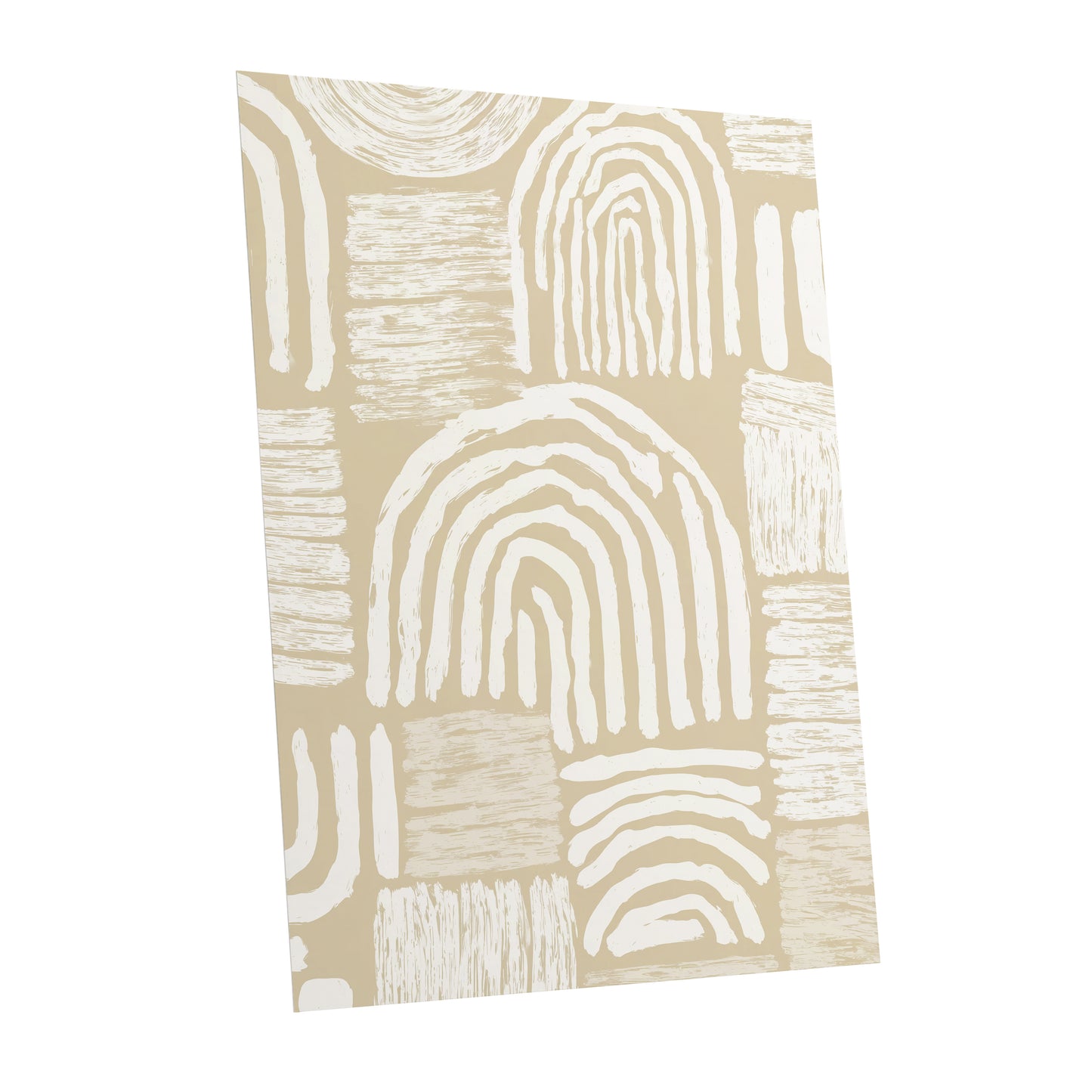 Neutral Beige Abstract Rainbow Wall Art