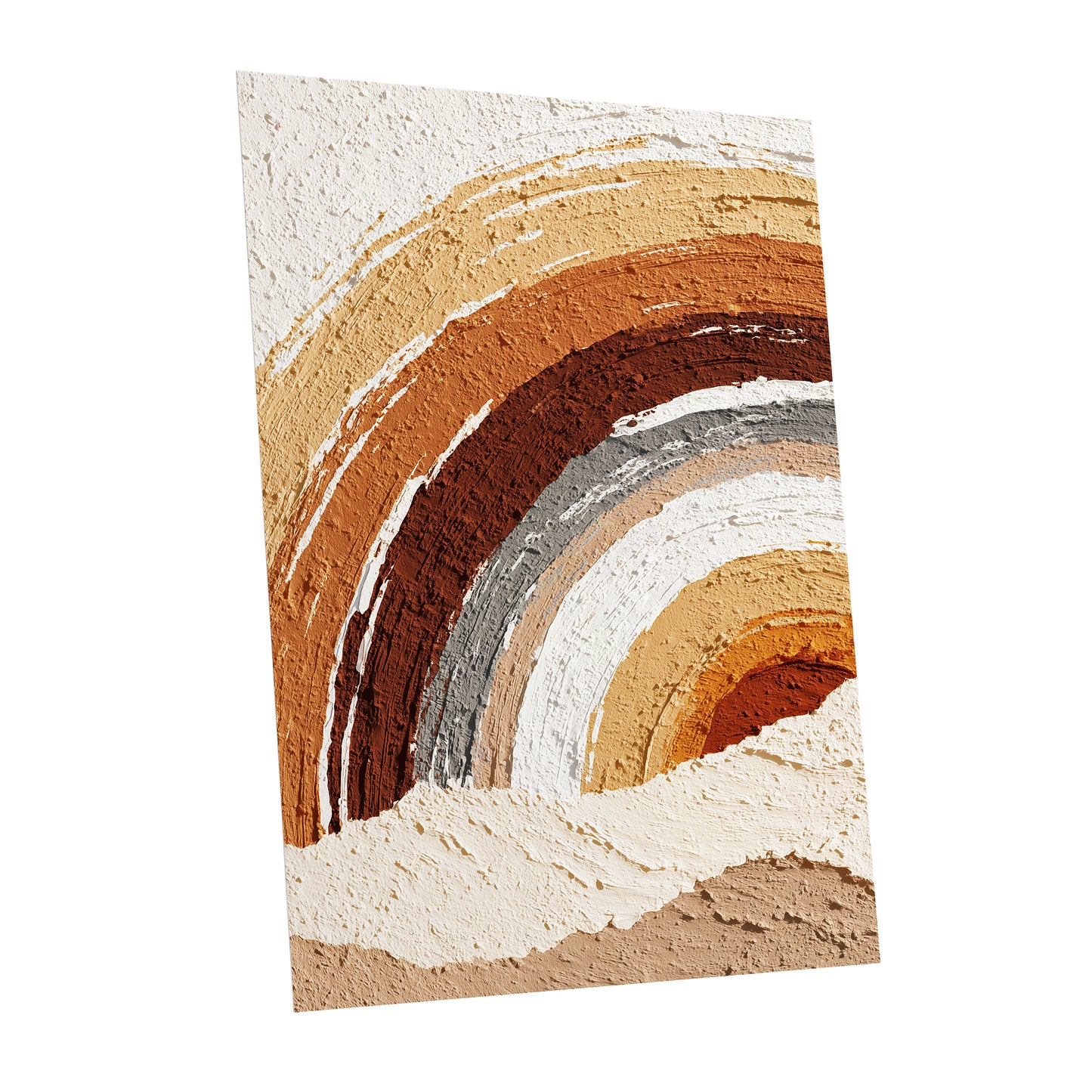 Terracotta Ochre Textured Rainbow Arch Wall Art