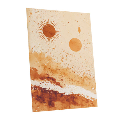 Burnt Orange Boho Sun Abstract Landscape Art