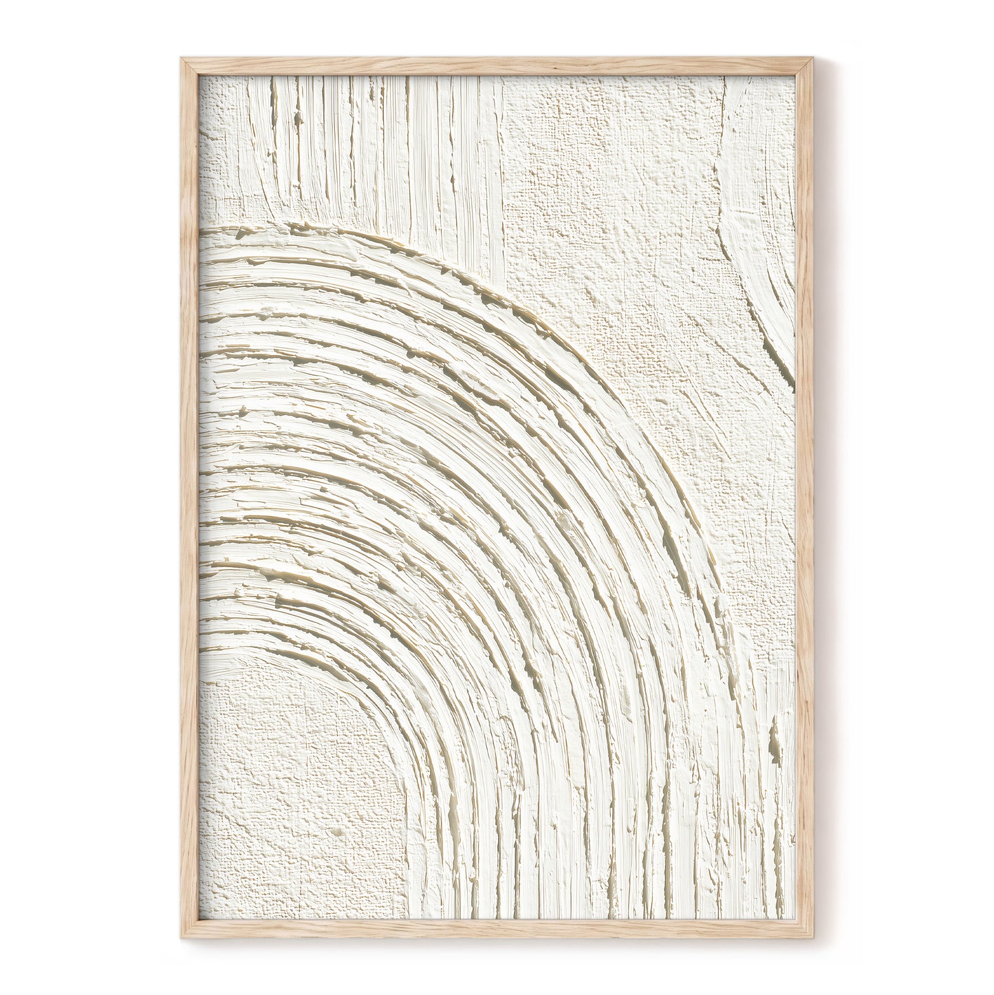 Ivory Beige Textured Single Arch Abstract Art