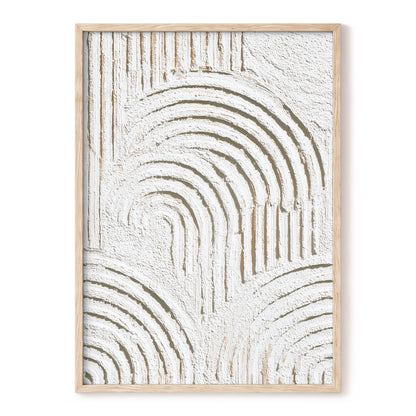 Ivory Beige Textured Rainbow Arch Abstract Art