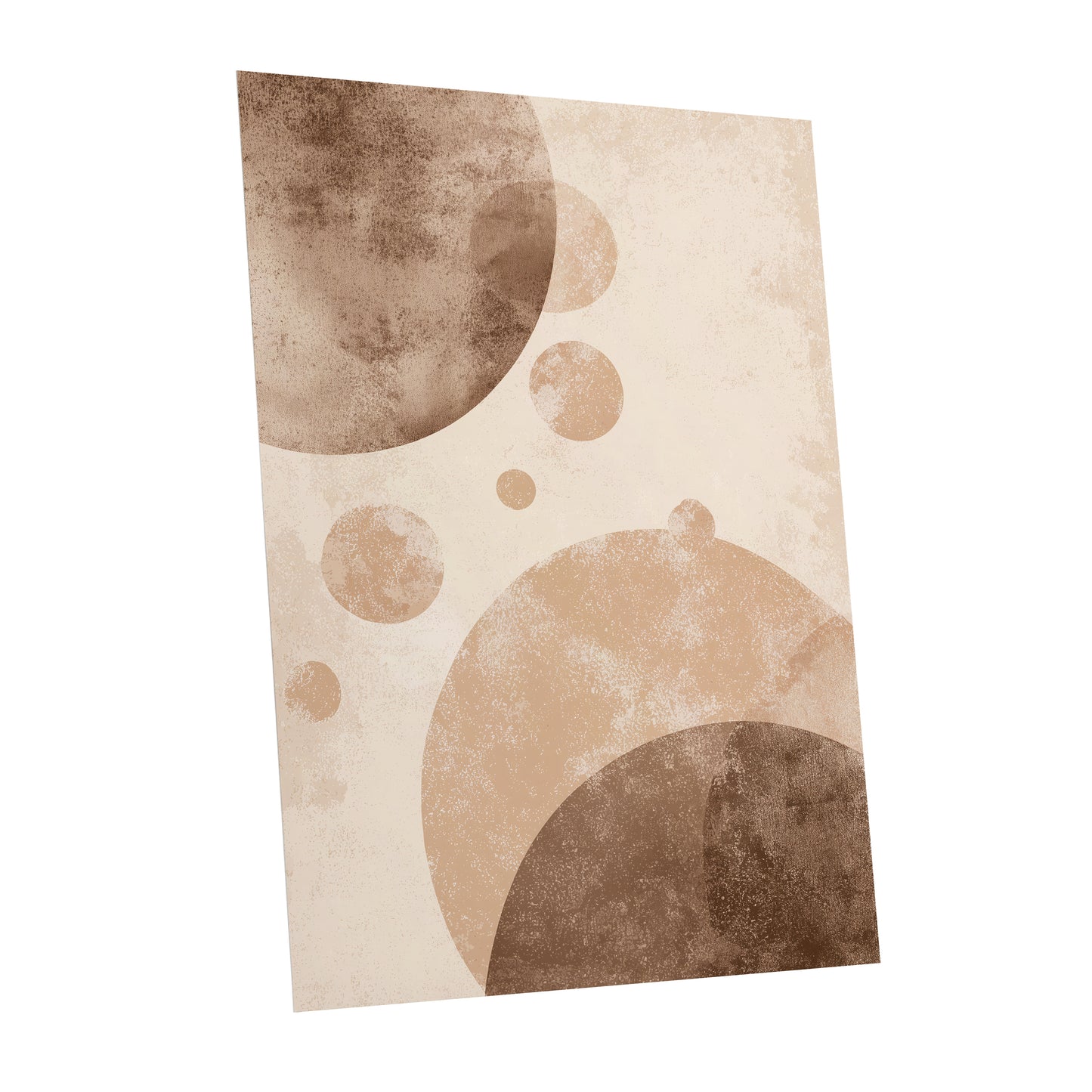 Neutral Brown Geometric Circles Abstract Wall Art