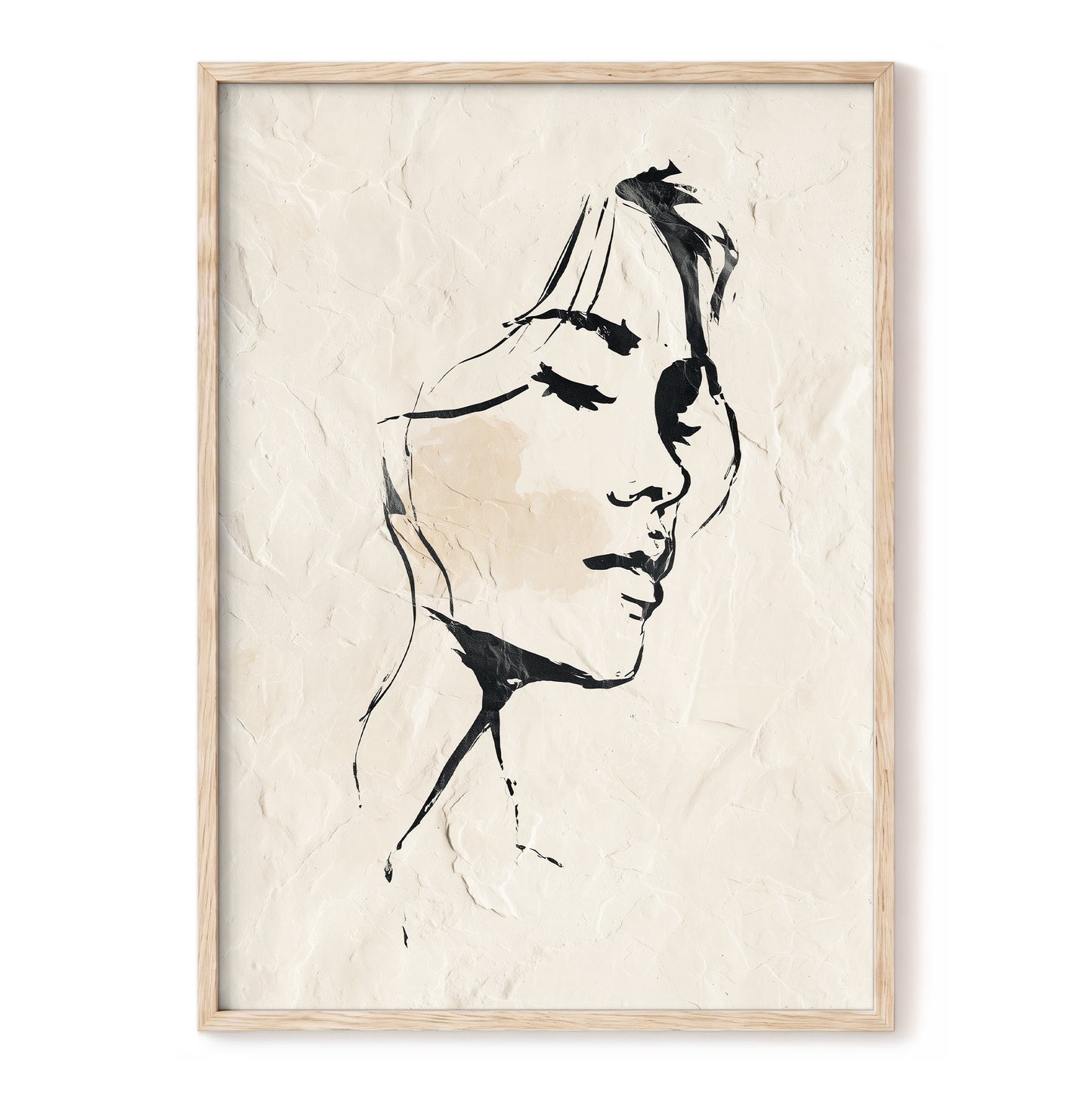 Black Ivory Minimal Abstract Man Face Line Art