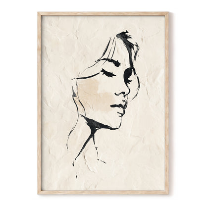 Black Ivory Minimal Abstract Man Face Line Art