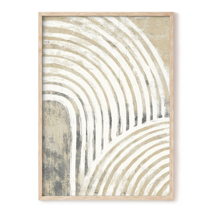 Neutral Beige Layered Rainbow Wall Art