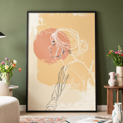 Sunlit Profile Line Art