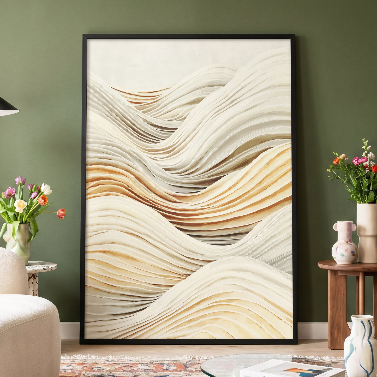 Ivory Layered Waves