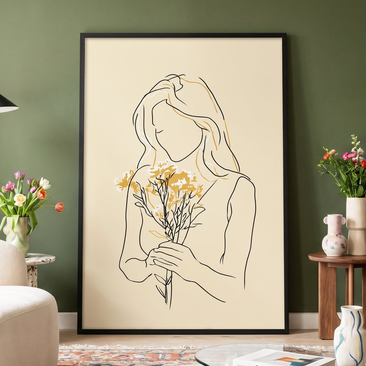 Golden Floral Silhouette