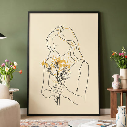 Golden Floral Silhouette