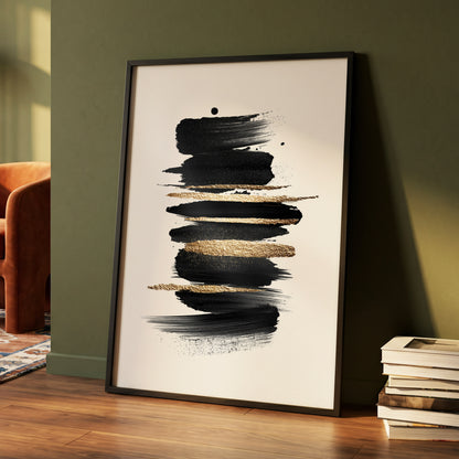 Black Gold Brushstrokes