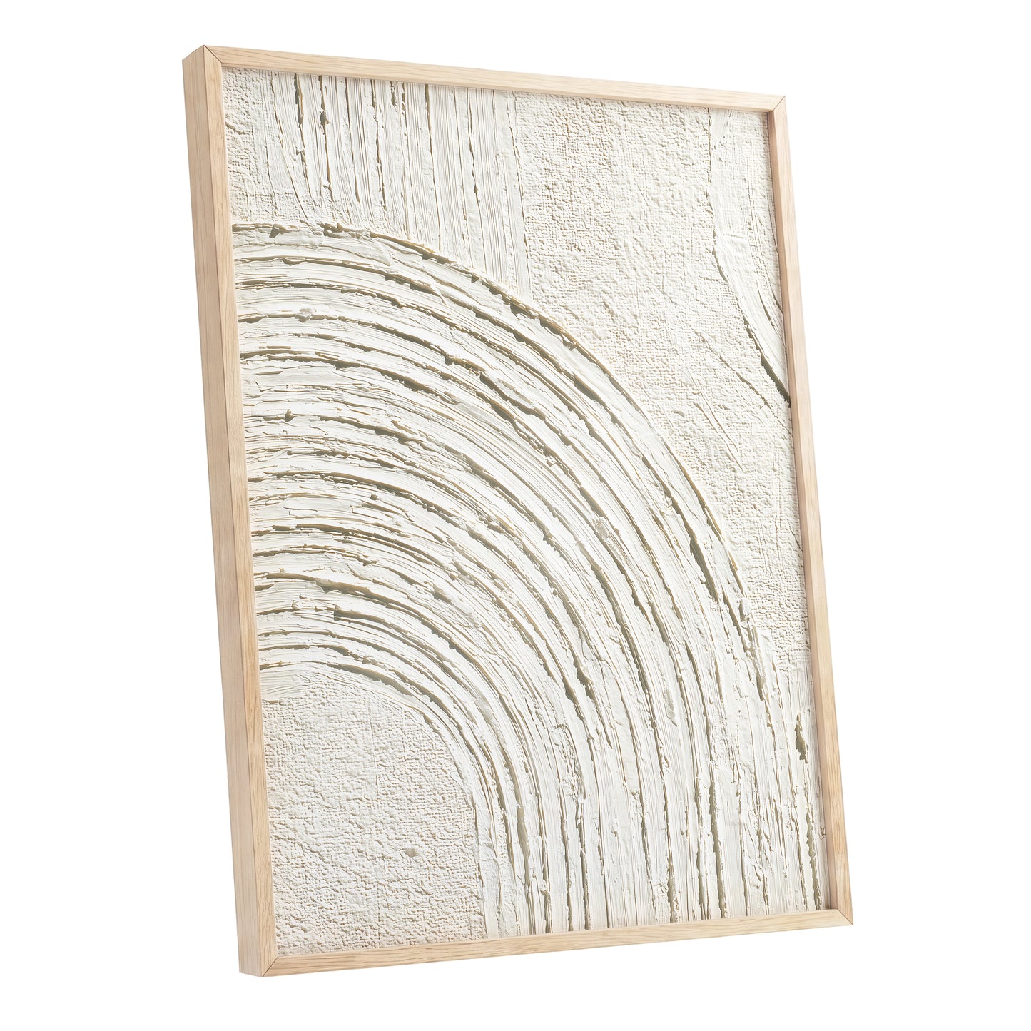 Ivory Beige Textured Single Arch Abstract Art