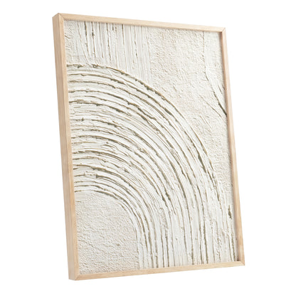 Ivory Beige Textured Single Arch Abstract Art
