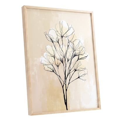 Neutral Cream Botanical Line Art Wall Art