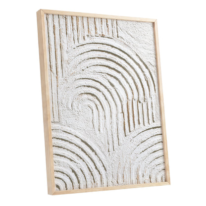 Ivory Beige Textured Rainbow Arch Abstract Art