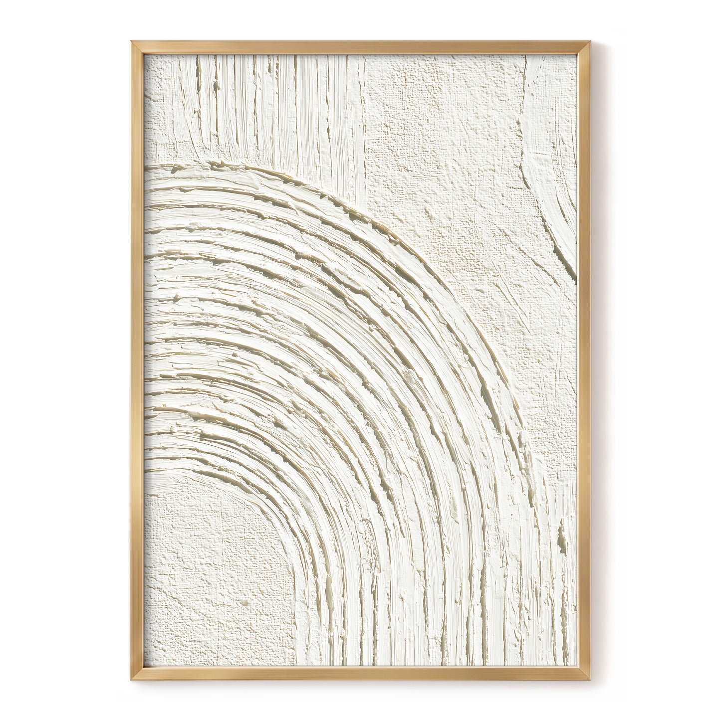 Ivory Beige Textured Single Arch Abstract Art