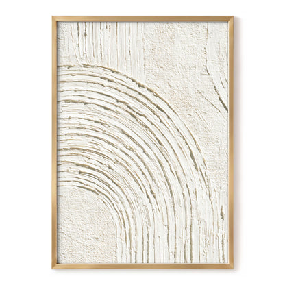 Ivory Beige Textured Single Arch Abstract Art
