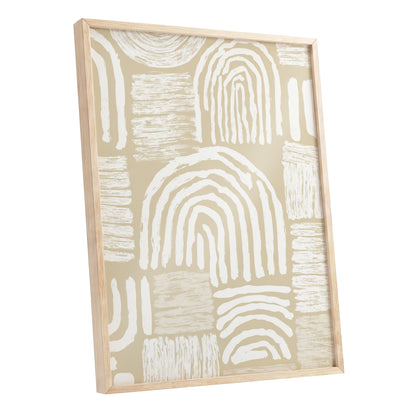Neutral Beige Abstract Rainbow Wall Art