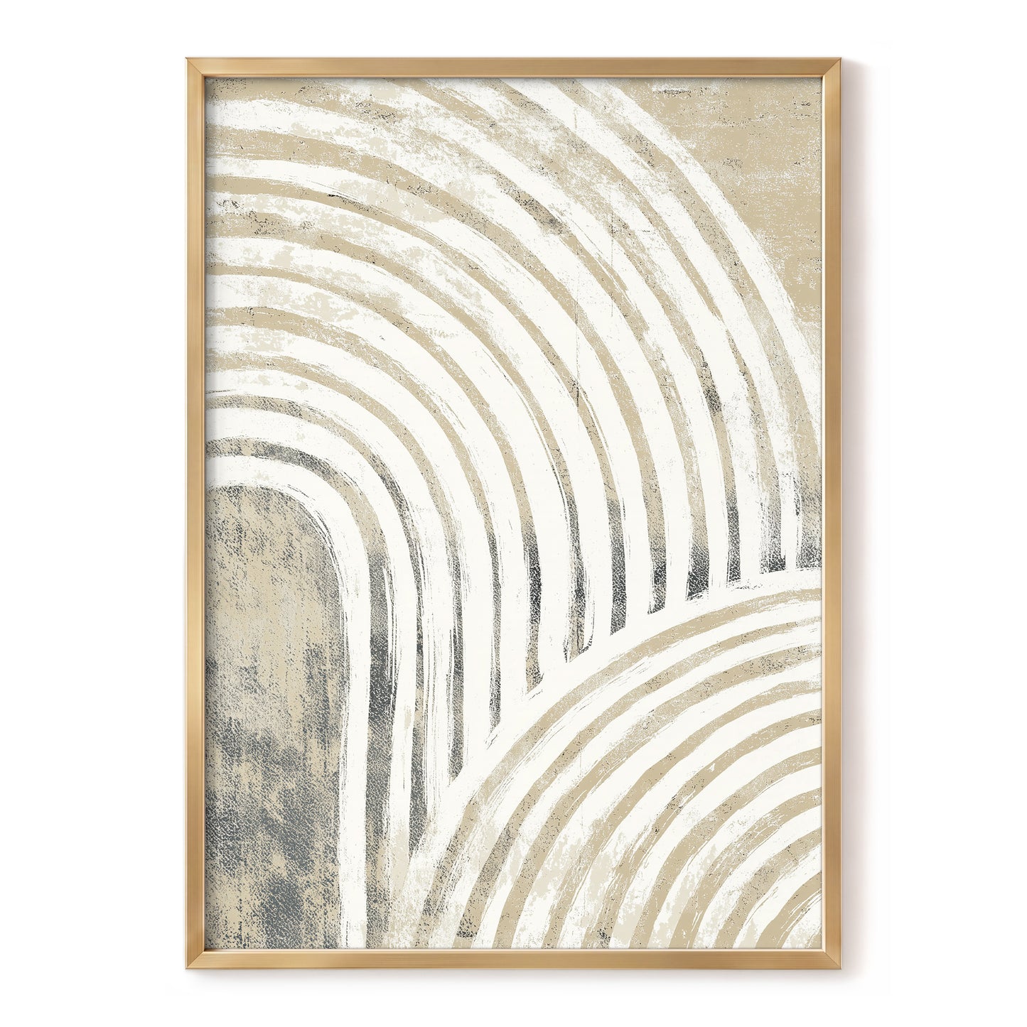 Neutral Beige Layered Rainbow Wall Art