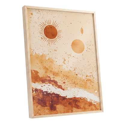 Burnt Orange Boho Sun Abstract Landscape Art