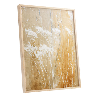 Warm Ochre Botanical Abstract Wall Art