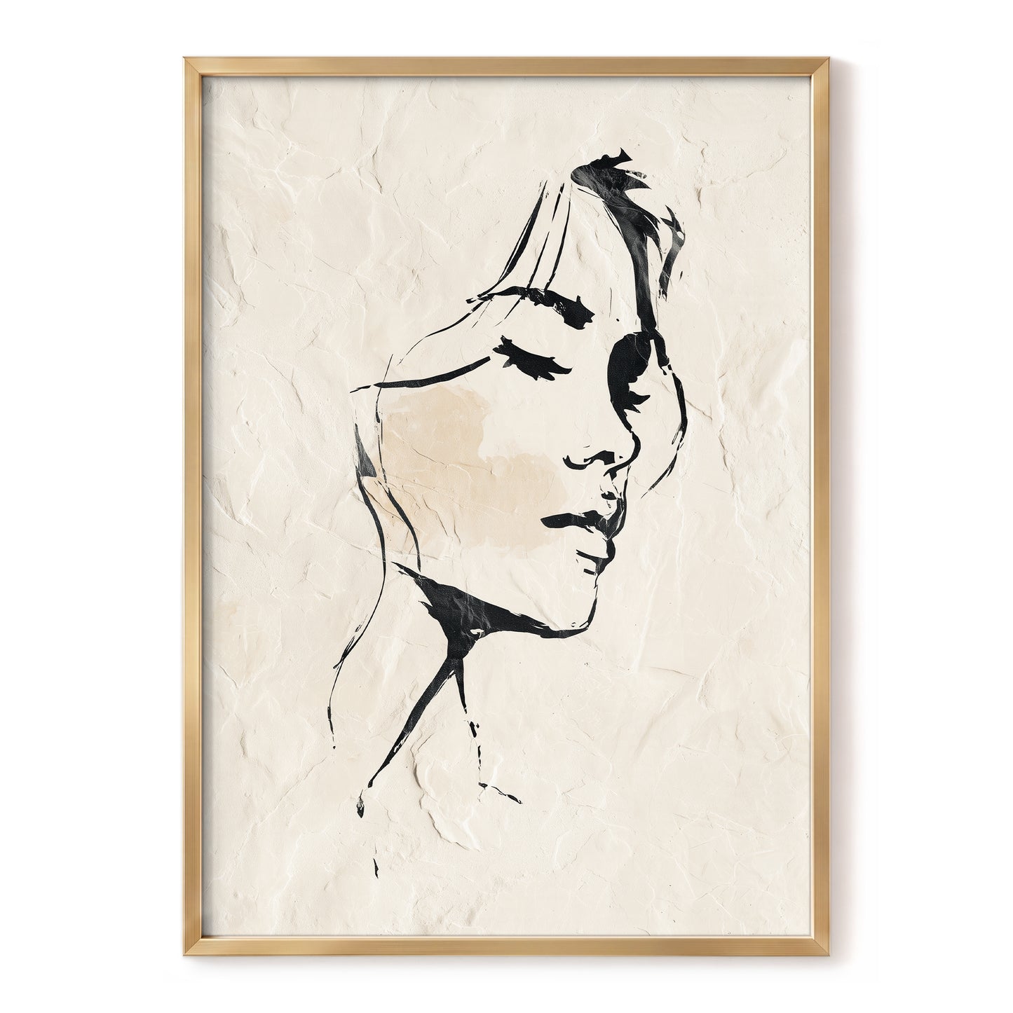 Black Ivory Minimal Abstract Man Face Line Art