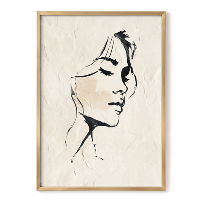 Black Ivory Minimal Abstract Man Face Line Art