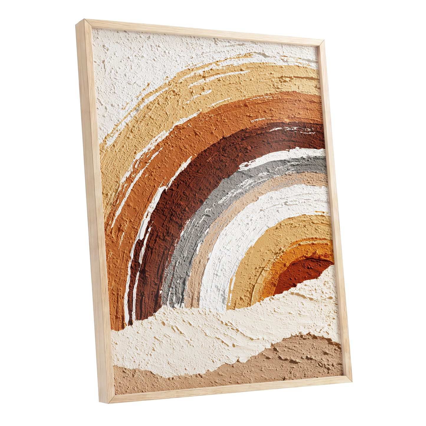 Terracotta Ochre Textured Rainbow Arch Wall Art