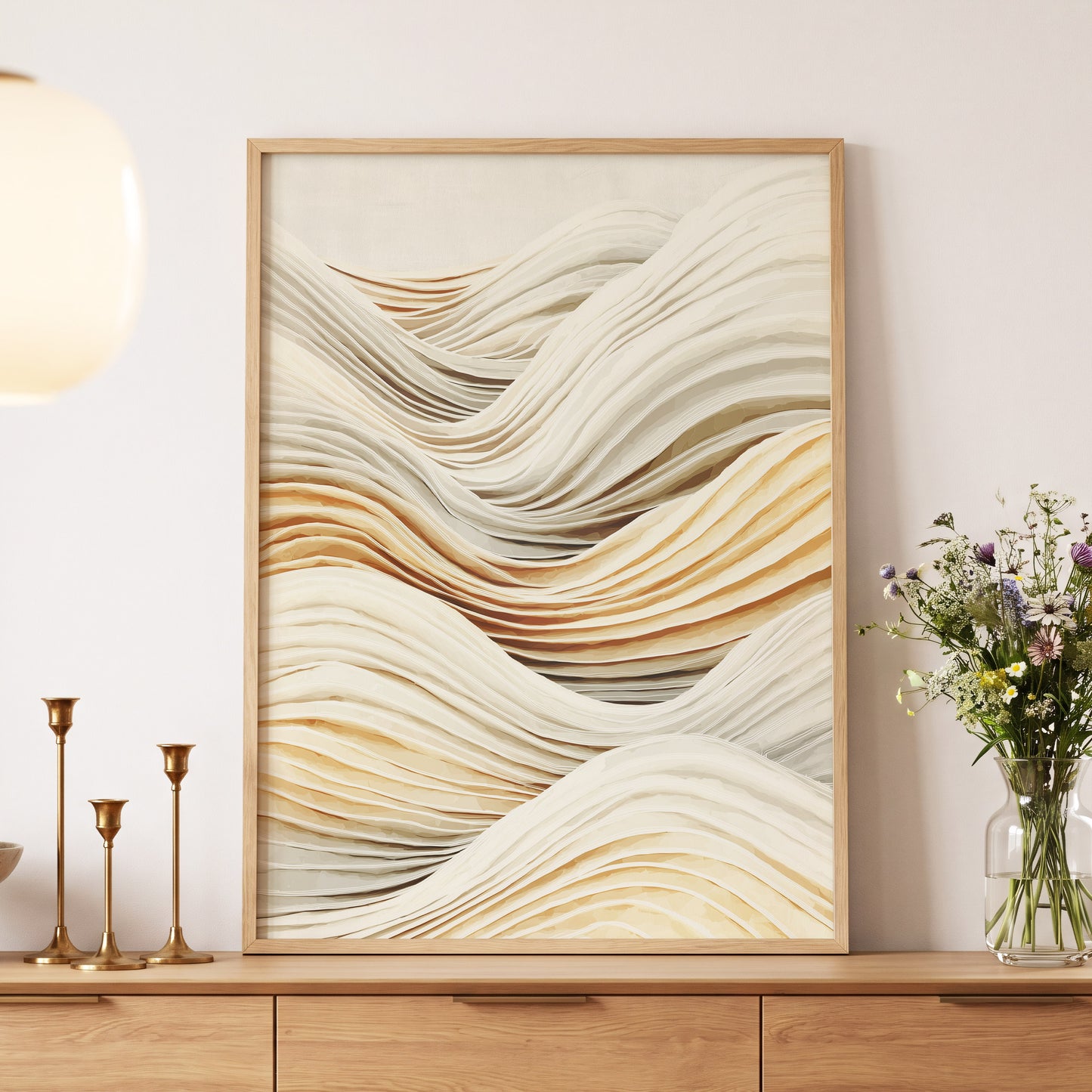 Ivory Layered Waves