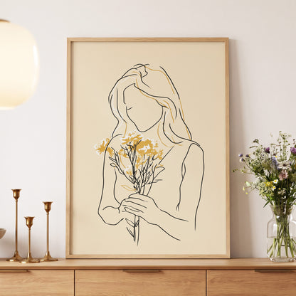 Golden Floral Silhouette