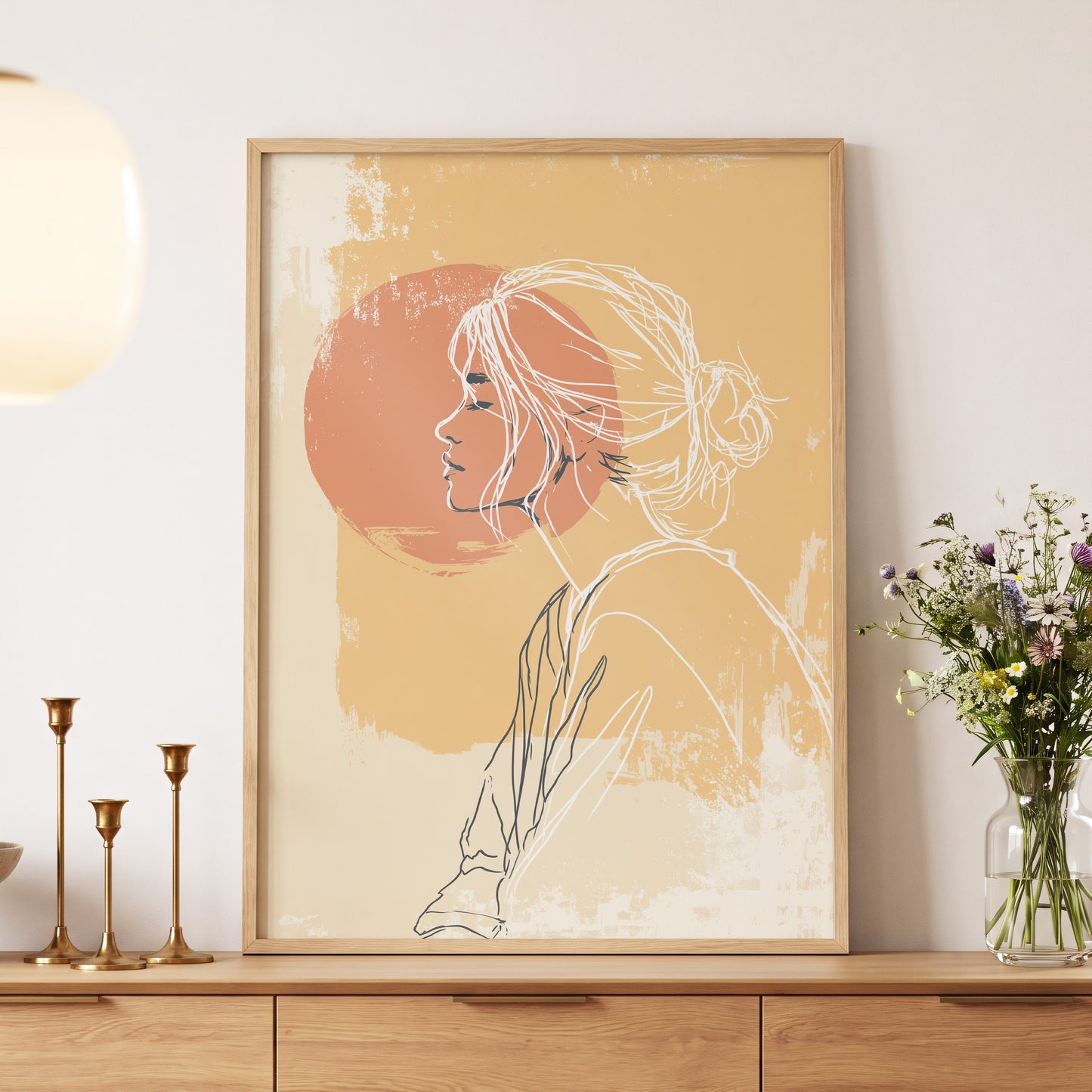 Sunlit Profile Line Art