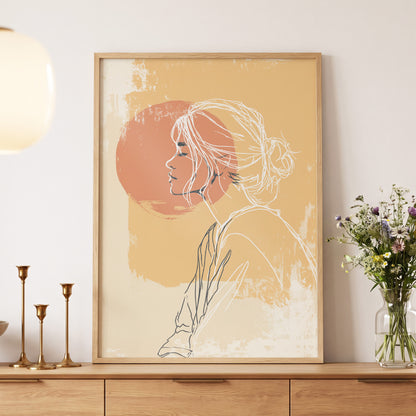 Sunlit Profile Line Art